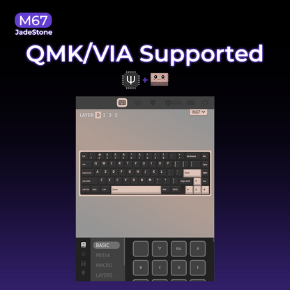 XVX M67 JadeStone Stellar White VIA Tri-Mode Mechanical Keyboard with IMD-Tech Keycaps