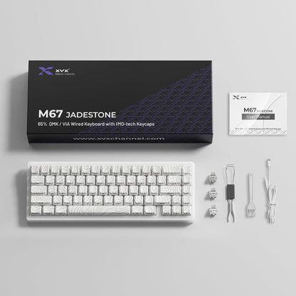 XVX M67 JadeStone Stellar White VIA Tri-Mode Mechanical Keyboard with IMD-Tech Keycaps